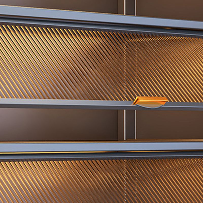 Self-supporting Microwave Shelf Cabinet with Hutch, 1 Shelf Larder, Steel Countertop, and 4 Doors/3 Doors/2 Doors