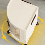 Modern Simple Style Nook Accent Cabinet with Damp-proof Closet, Synthetic Countertop in Chalk