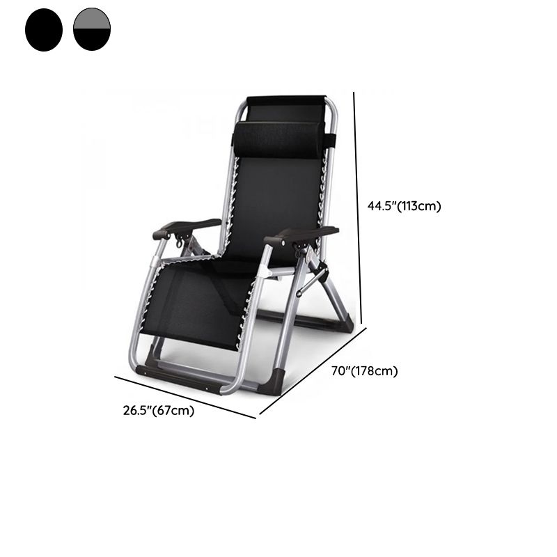 Solid Color Arm Recliner in Midnight Black with Alloy Frame, Standard Base, Locking Back Angle, Cupholder, and Removable Back