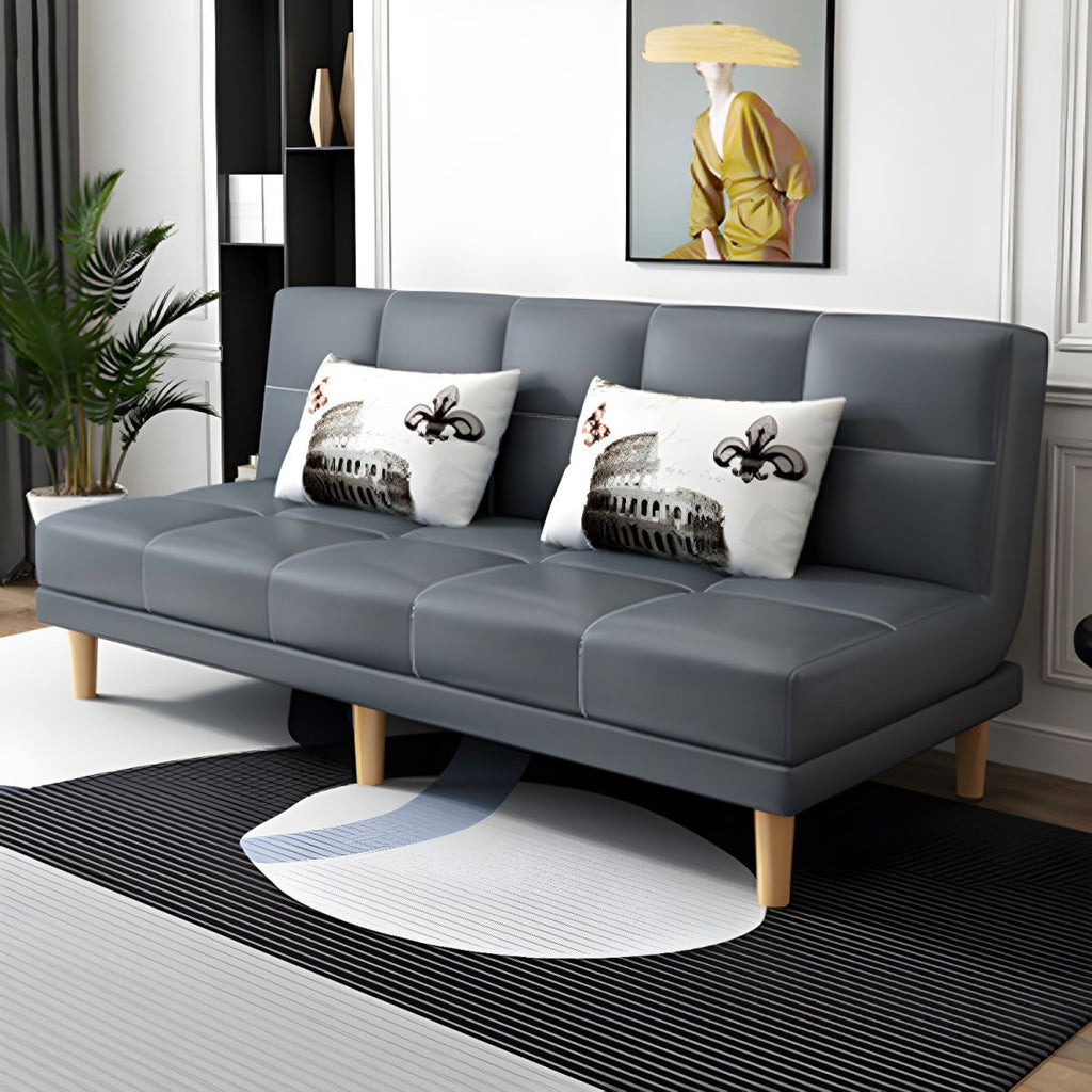 Modern Armless Settee 27.55" W Convertible Sleeper Sofa for Living Room