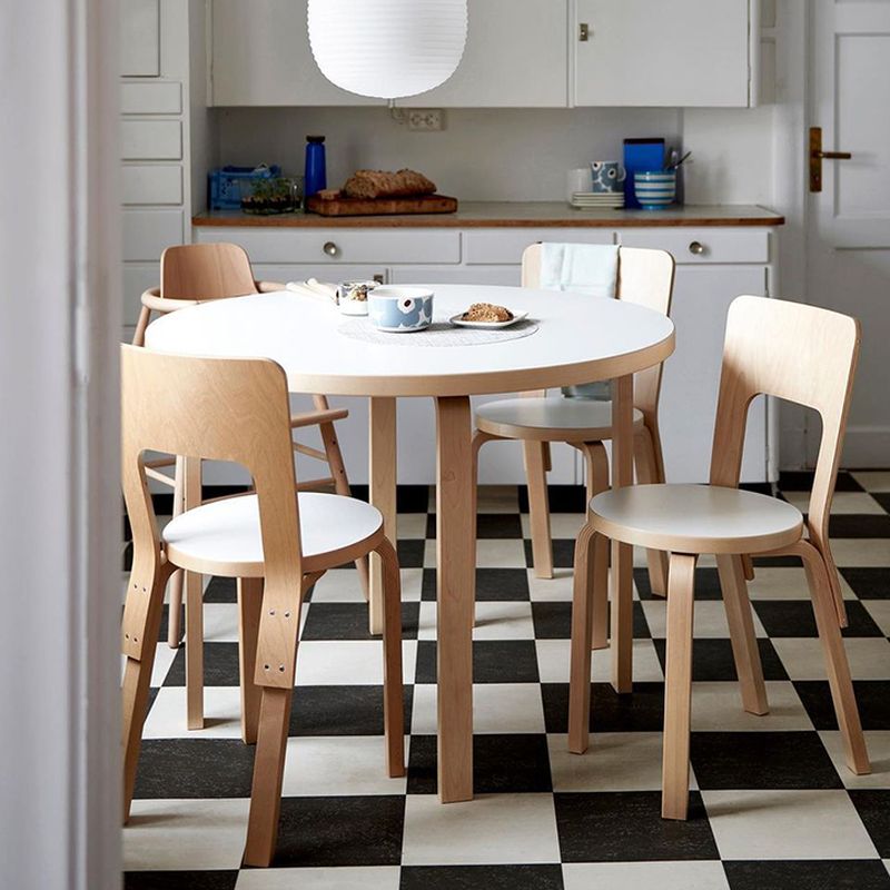Stain Resistant Board Wood Dining Table with Natural Color Legs for 4-person Seat/Seating for 2