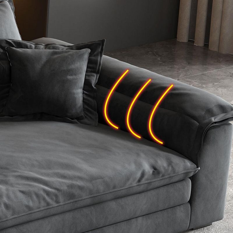 Modern Flared Arm Sofa with Water Resistant and Bolster Pillows