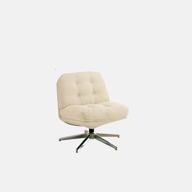 Solid Color Side Chair with Sewn Pillow Back in Blue/Light Brown/Citrus Color, Rotatable with Nailhead Border and Decorative-stitched Tufting