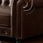 Drawing Room Standard Sofa/Loveseat in Midnight Black/Sage/Espresso with Armrest