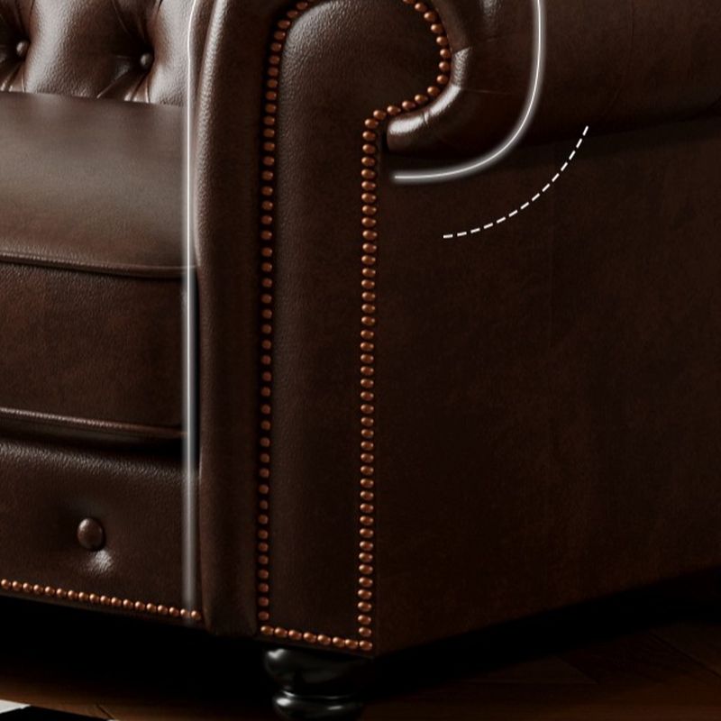 Drawing Room Standard Sofa/Loveseat in Midnight Black/Sage/Espresso with Armrest