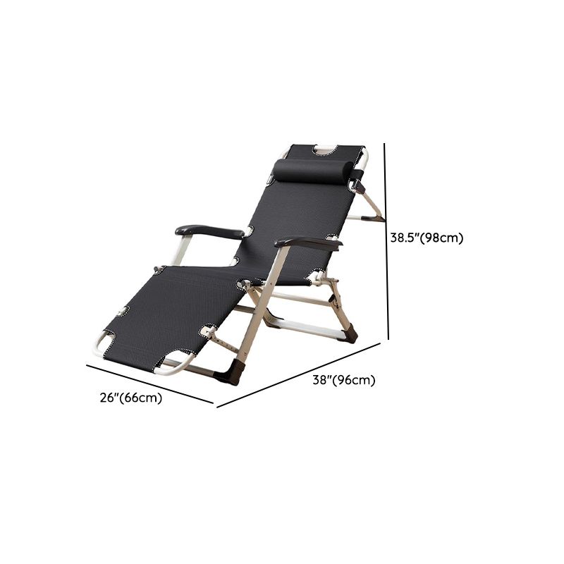 Solid Color Arm Recliner in Midnight Black/Tan with Space-saving Alloy Frame, Standard Base, Locking Back Angle, and Removable Back