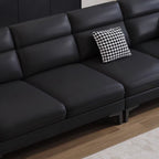 Standard Sofa/Loveseat in Black with Arm and 3 Pillows