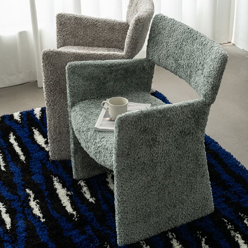 Art Deco Parlor Arm Chair with Ventilated Back, Cushion Upholstery, Armrest, Cerulean/Cream Alloy Legs