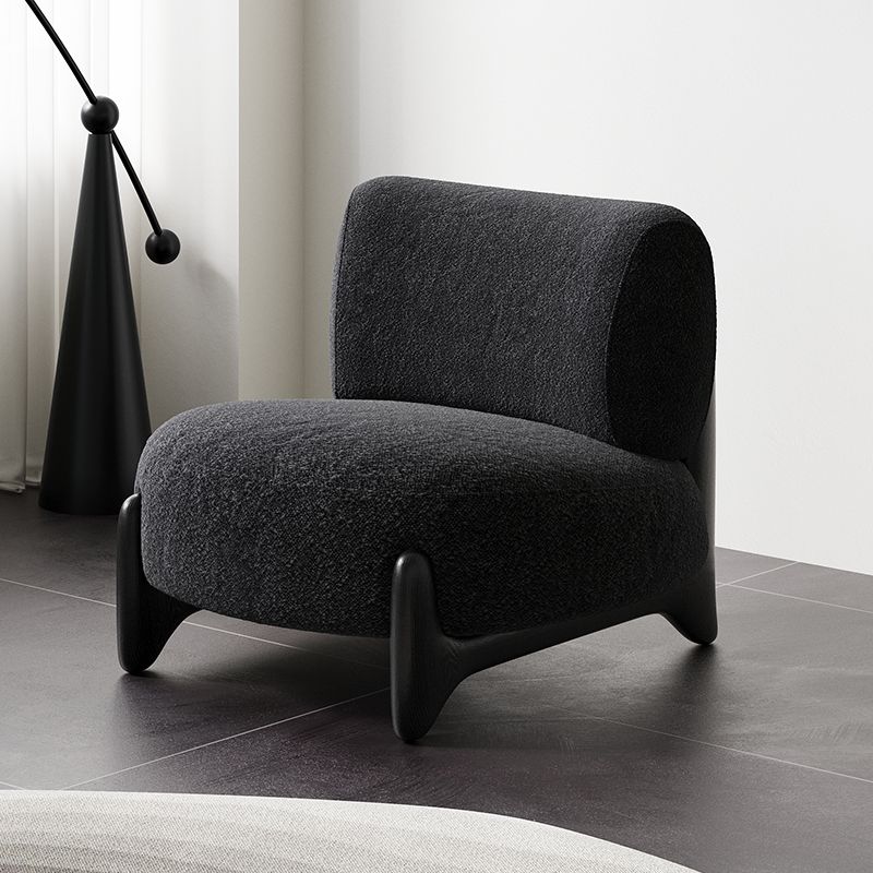 Simplistic Solid Color Side Chair with Sewn Pillow Back in Ink/White