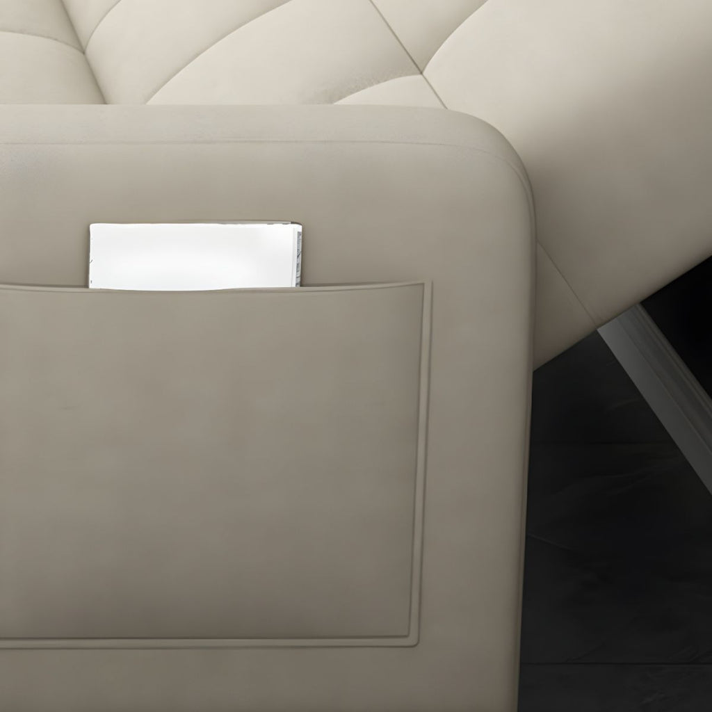Square Arm Modern Storage Sofa with Biscuit Back Convertible Sofa for Living Room