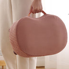 Modish Solid Color Accent Stool in Butter Color/Light Blue/Green with Legs and Upholstered Seat