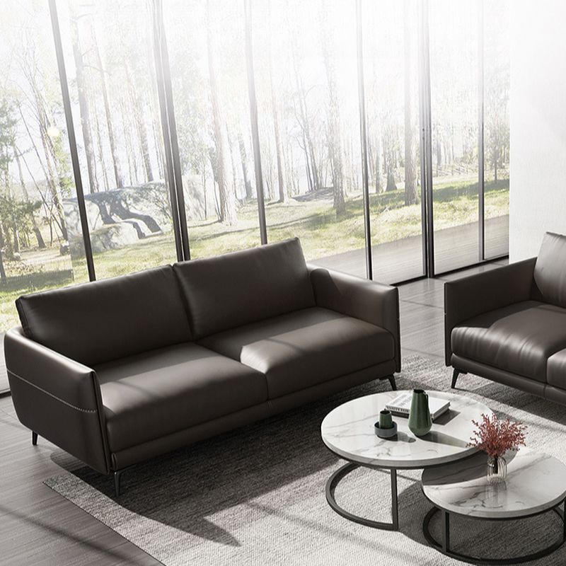 Contemporary Modern Solid Color Water Resistant Standard Sofa/Loveseat/Single Sofa in Ink, Seating for 3/2 People/Seats 1