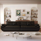Contemporary Modern Solid Color Stain Resistant Standard Sofa/Single Sofa in Midnight Black with Seats 4/Seats 3/2-seater and 2 Pillows