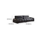 Modish Solid Color Stain Resistant Standard Sofa in Midnight Black Pu Leather, Seats 4/Seats 3/2-seater with 2 Pillows