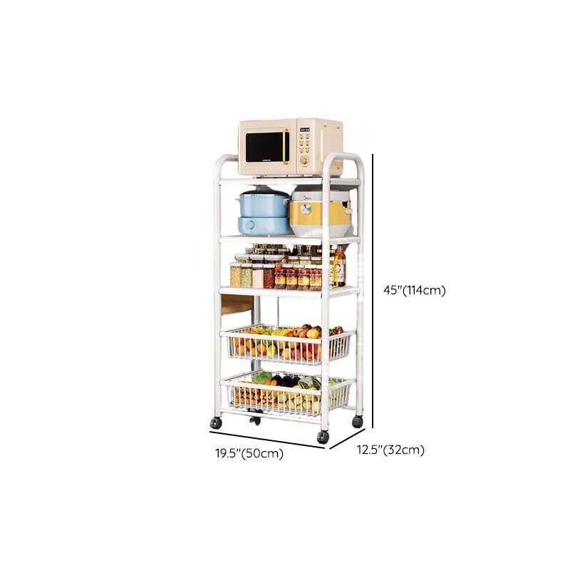 Portable Center with Metal Countertop and Basket