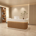 Rectangle Reception Desk with Locker, Hutch, Keyboard Tray, and Manufactured Wood Top