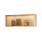 Modern Faux Wood Wall Mounted Display Cabinet with Glass Door