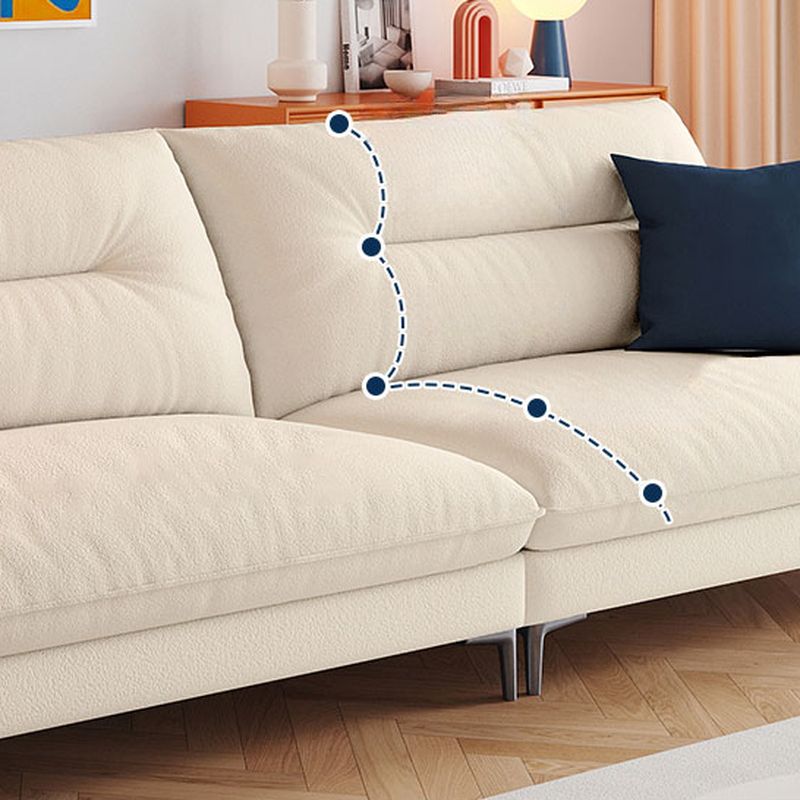 Contemporary Modern Solid Color Tear Resistant Standard Sofa in White for 4-seater/5/3 with 2 Pillows