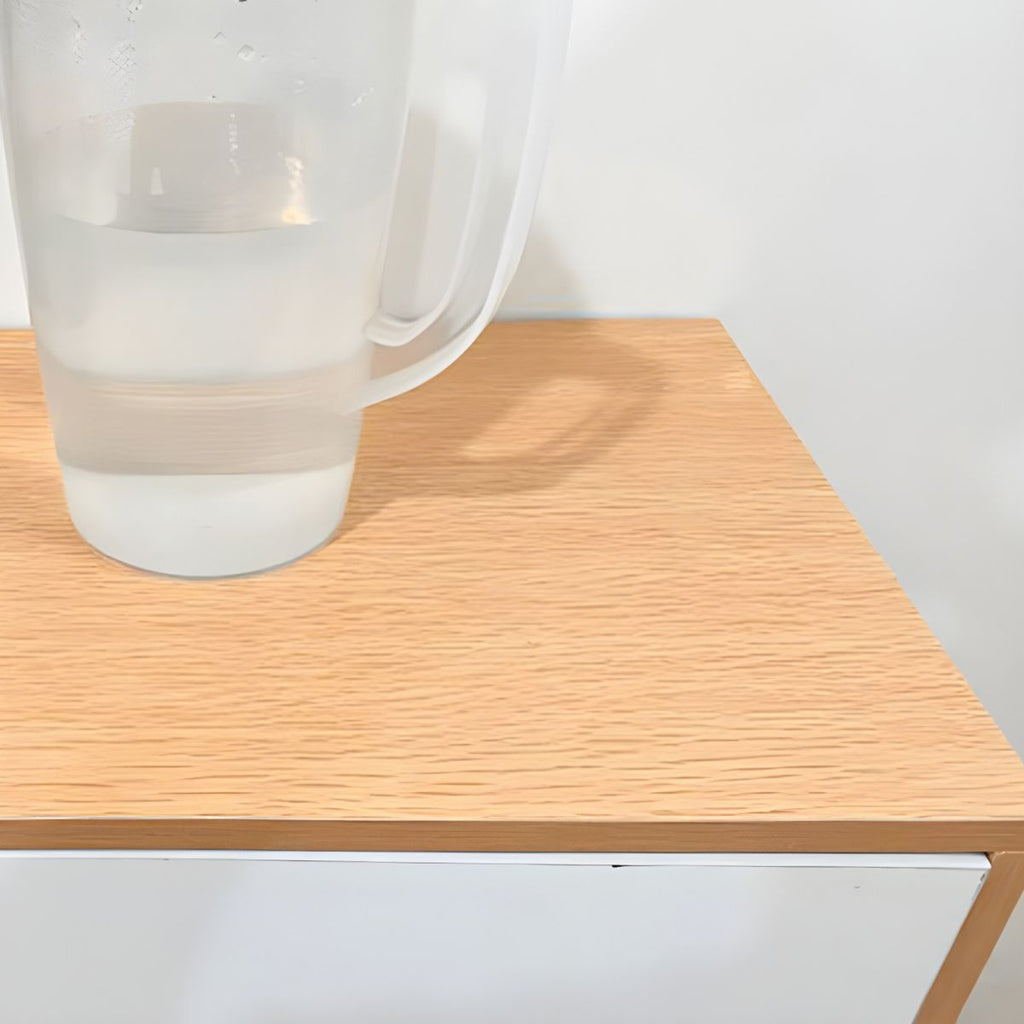 Elegant Locking Wood Filing Cabinet with Shelves & Smooth Casters