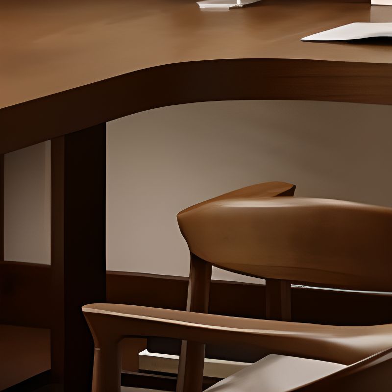 Casual Sepia Writing Desk with Storage and Scratch-proof H-Shape Base Featuring Exterior Shelf and Baffle