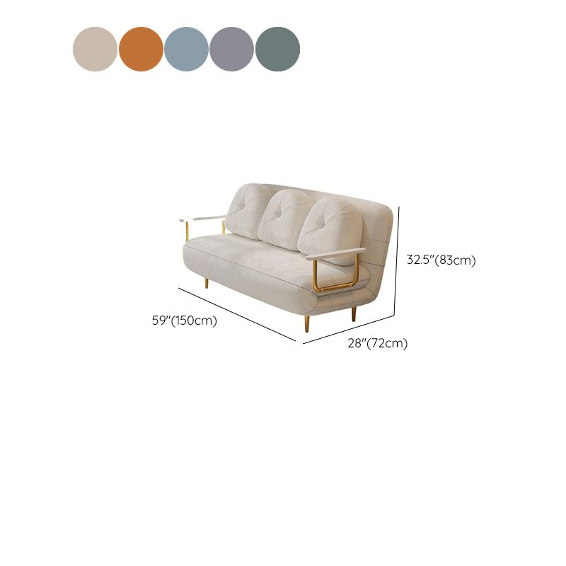 Simple Sleeper Futon with Pillow Back, Single Seat/2 Seater, Square Arm, Pillow, Stitch-tufted, Twin Size/Full Size/Twin XL Size