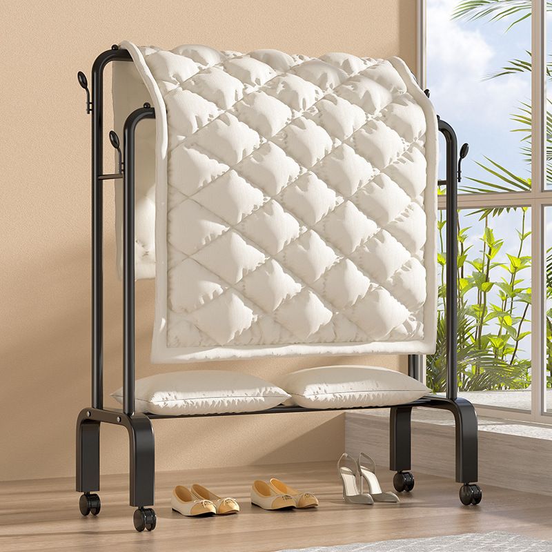 Contemporary Steel Coat Rack with Stockroom, 2 Shelves/4 Shelves/5 Shelves & Alloy Hook