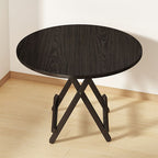 Scratch-proof Veneer Dining Table with Crossed Legs, Foldable Design, and Seating for 2 to 4