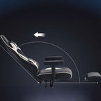 Simple Multi-levelled Wingbacked Upholstered Chair with Glossy Black Nylon Frame, Adjustable Backrest, and Glide Movement