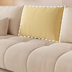 Standard Sofa with Flannel Upholstery in Dove Grey/Cream/Amber Color, Armrest Included, Comes with 3 Pillows