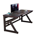 Midnight Black Minimalist Novelty Desk with Distortion-resistant Trestle Base, Independent Structure, Wire Management, and Manufactured Wood Top
