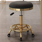 Steel Work Stool with Upholstered Seat & Rollers