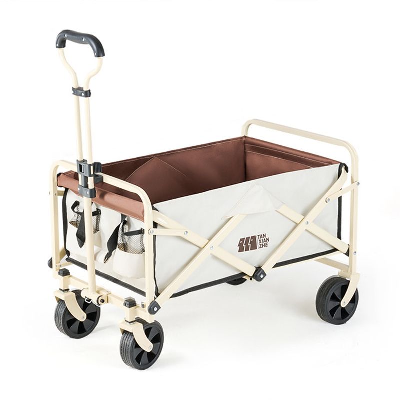 Metal All Ages Compact Outdoor Cart Wagon with Caster & Storage