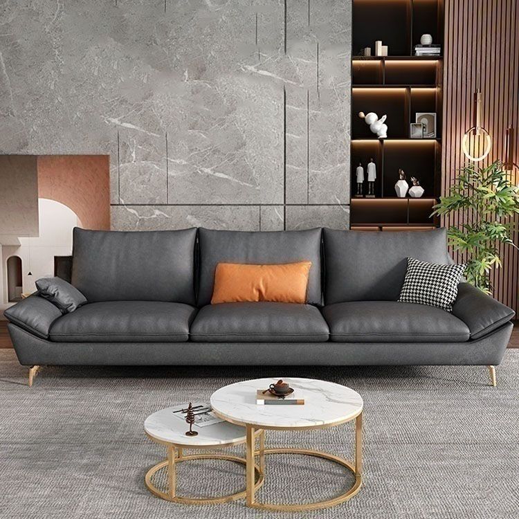 Modern High-Density Sponge Sofa with Water Resistant Seat and Included Pillow