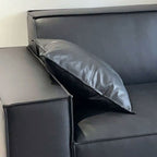 Drawing Room Standard Sofa/Single Sofa in Midnight Black with Armrest and 3 Pillows/1 Pillow