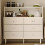 Casual Raw Wood Console Dresser/Bachelor Chest with Shelves, 6/4 Drawers, Vertical/Horizontal