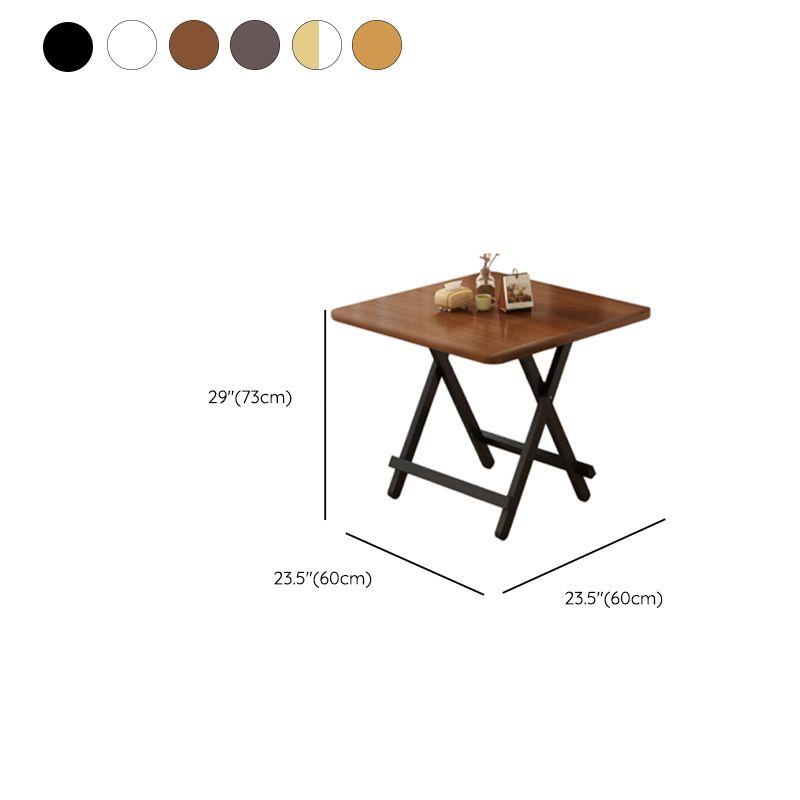 Veneer Dining Table with Crossed Legs, Foldable Square Top for 2-seater/Seating for 4, Scratch Resistant