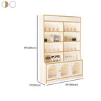 Fitted Detached Ground Display Stand in Wood with 5 Shelves, Locker and Open-air Storage in a Trendy Style