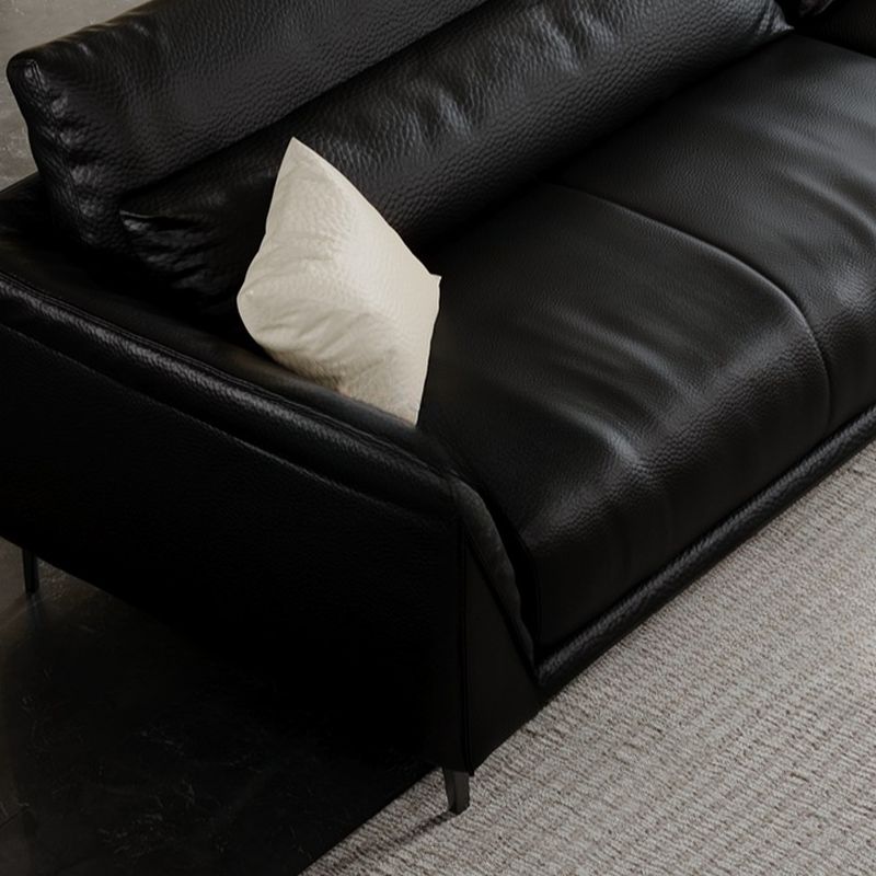 Drawing Room Standard Sofa in Pu Leather/Flannel with Blush/Mocha/Amber Color and Armrest