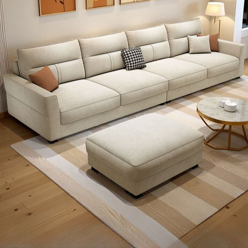 Standard Sofa/Single Sofa with Loose Back, Flannel Upholstery in Light Gray, Arm Included, 4/3 Pillows