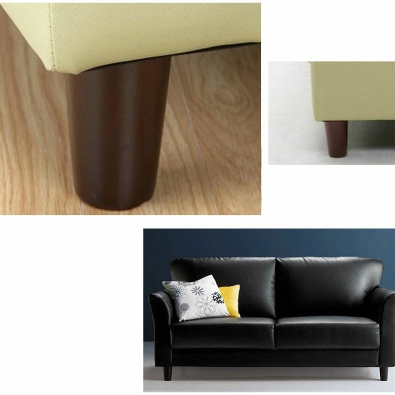 Art Deco Faux Leather Flared Arm Loveseat with Cushions for Living Room