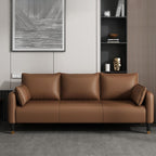 Drawing Room Sofa in Pu Leather with Cerulean/Mocha/Off-White Armrest