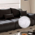 Contemporary Modern Solid Color Stain Resistant Standard Sofa/Loveseat/Single Sofa in Midnight Black with 1-seater/Seats 5/Seats 4 and 2 Pillows