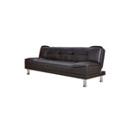 Armless Cotton Blend and Leather Convertible Contemporary Sofa Bed