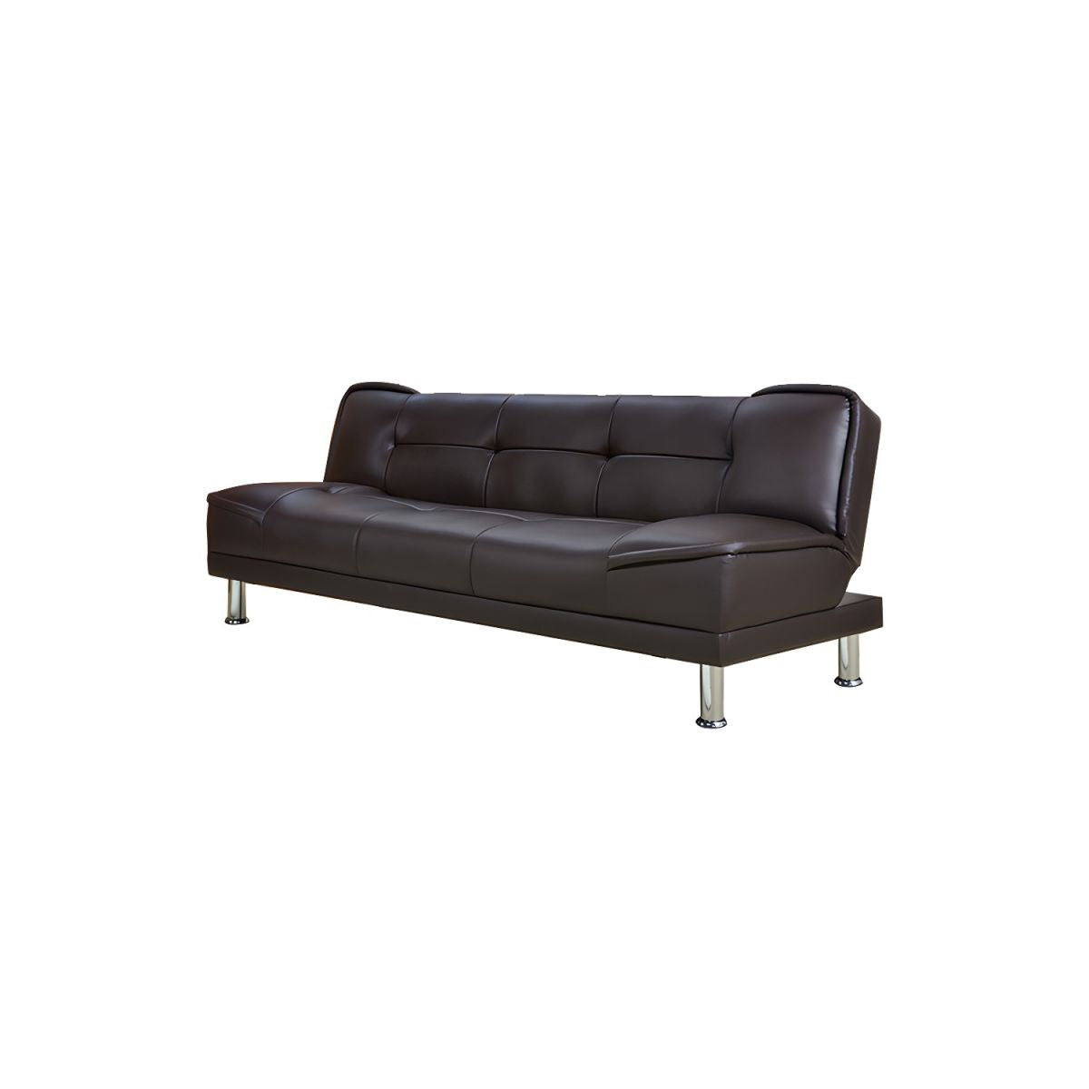 Armless Cotton Blend and Leather Convertible Contemporary Sofa Bed