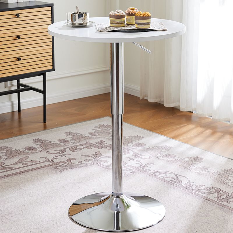 Height-adjustable Circular Pub Table in Ink/Metallic/Butter Color