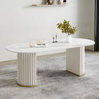 Modern Style Sintered Stone Dining Set Oval 1/2/5/6/7 Pieces Dining Set for Dining Areas
