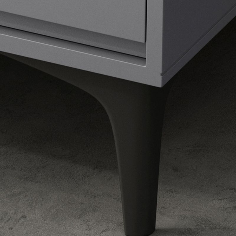 Modish Nightstand With Drawer Organization with 2 Drawers, Lumber/Stone Countertop, and Leg