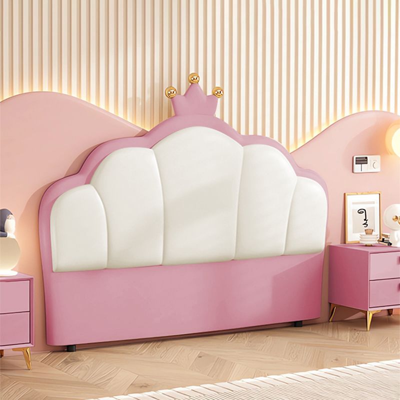 Trendy Panel Headboard in Natural Wood with No Distressing, Portman Shape for King/Queen/Full Bed, Featuring Sponge Upholstery and Standard Height