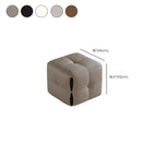 Modish Rectangle/Square Solid Color Standard Ottoman in Genuine Leather with Grey/Chalk/Caramel Upholstery and Button-tufted Finish