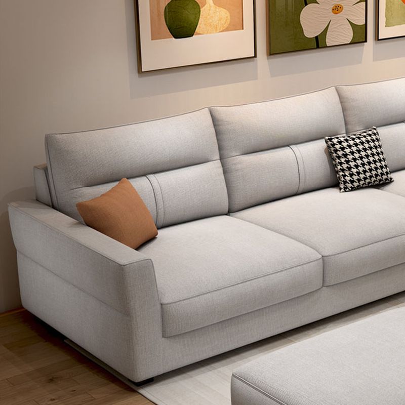 Beige Loose Back Standard/Single Sofa with Arm and 4/3 Pillows